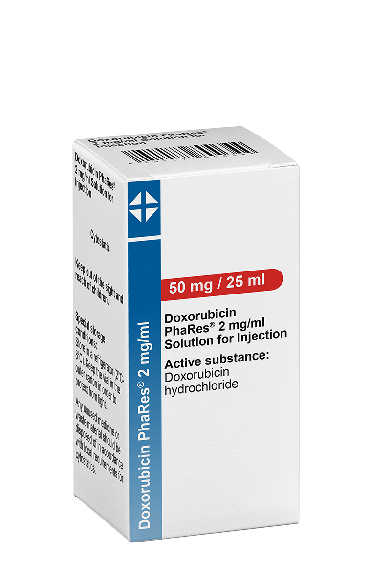 Produktverpackung Doxorubicin PhaRes